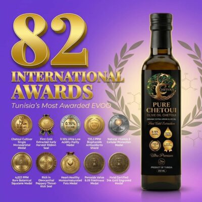 Pure Chetoui 82 international awards — Tunisia's most awarded extra virgin olive oil