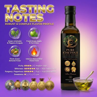Pure Chetoui tasting notes — robust and complex flavour profile, taste the proof of quality